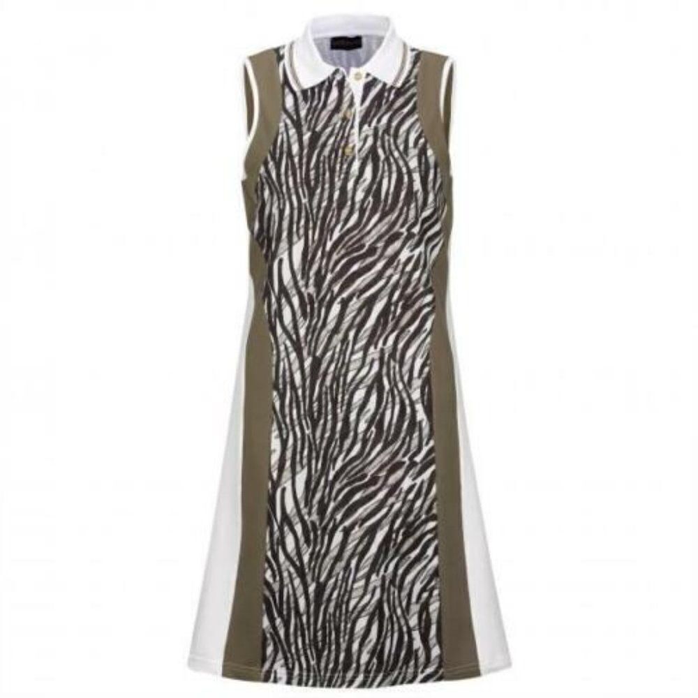 Golfino Polo-style Dress with Zebra Pattern and UV Protection Sz 6